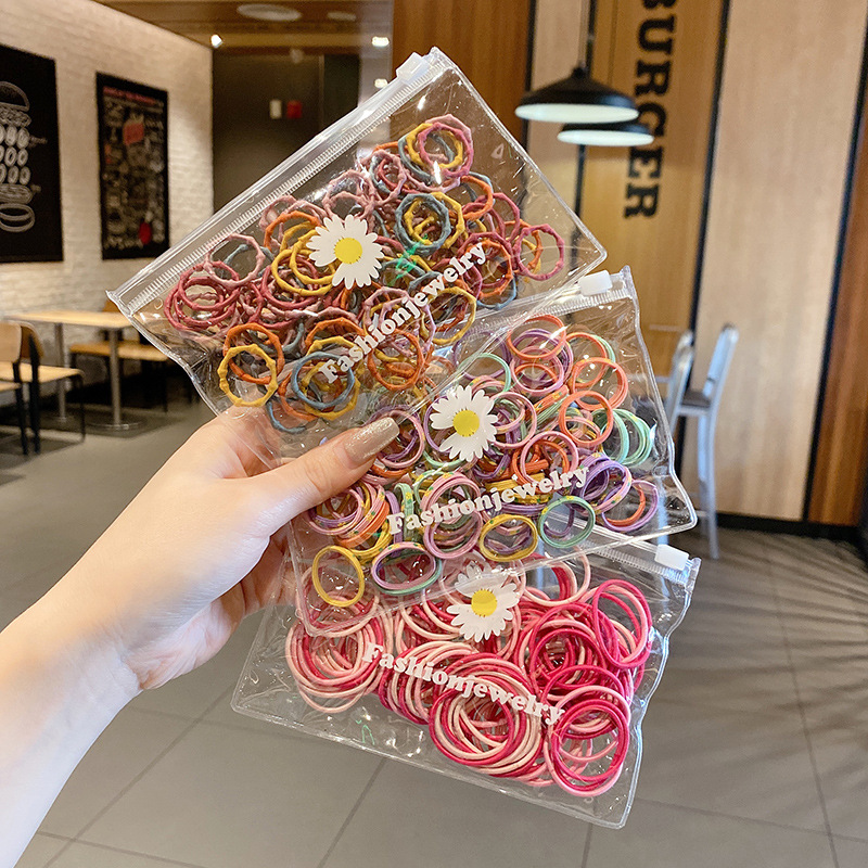 Supply 100 Rubber Bands Children Do Not Hurt Hair Good Elasticity Tie