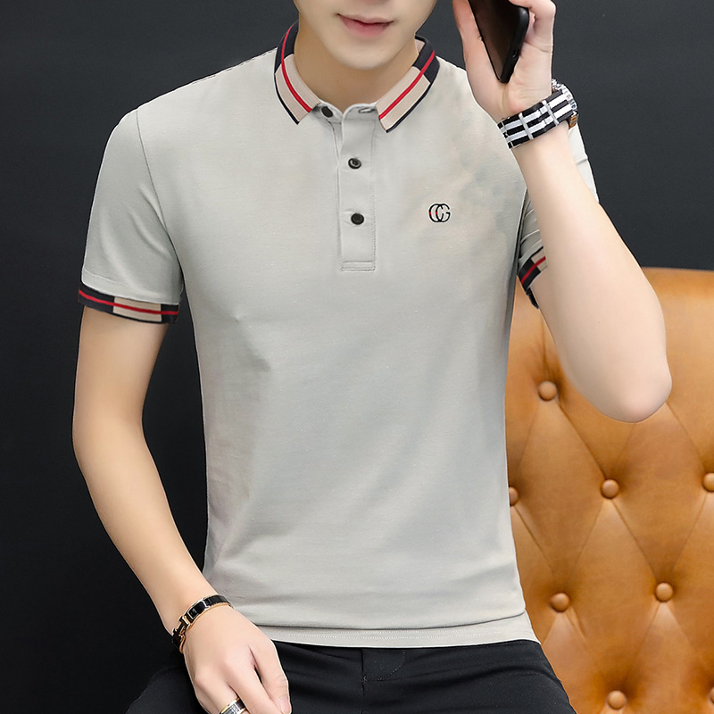 New 95 Cotton Short Sleeve T-shirt Men's Clothing Casual Polo Collar Business Polo Shirt Foreign Trade Men's T-shirt Factory Clothes Wholesale