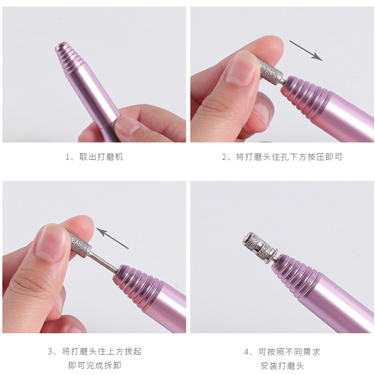 New Nail Beauty Grinding Machine Usb Portable Nail Piercing Device Pen Nail Machine Manicure Implement Nail Polish Remover Grinding Pen