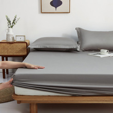 全棉纯色床笠三件套纯棉床垫保护罩纯色防滑床罩婴儿床床单跨境