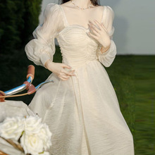 法式在逃公主礼服感姐妹团伴娘服平时可穿秋季小众长袖连衣裙