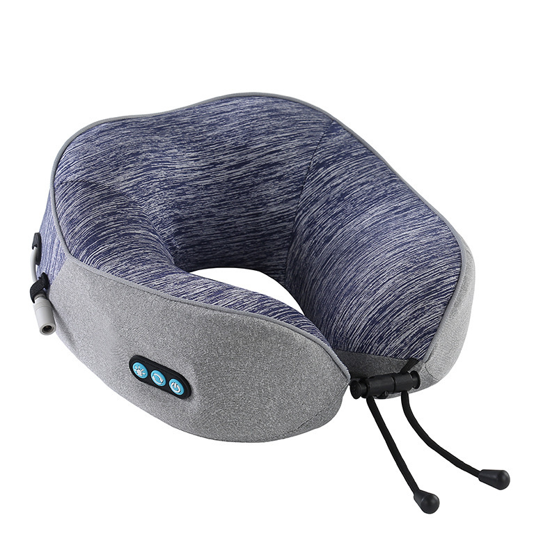新款强动力充电u型按摩枕旅行枕午休枕c型颈肩揉捏震动热敷护颈枕