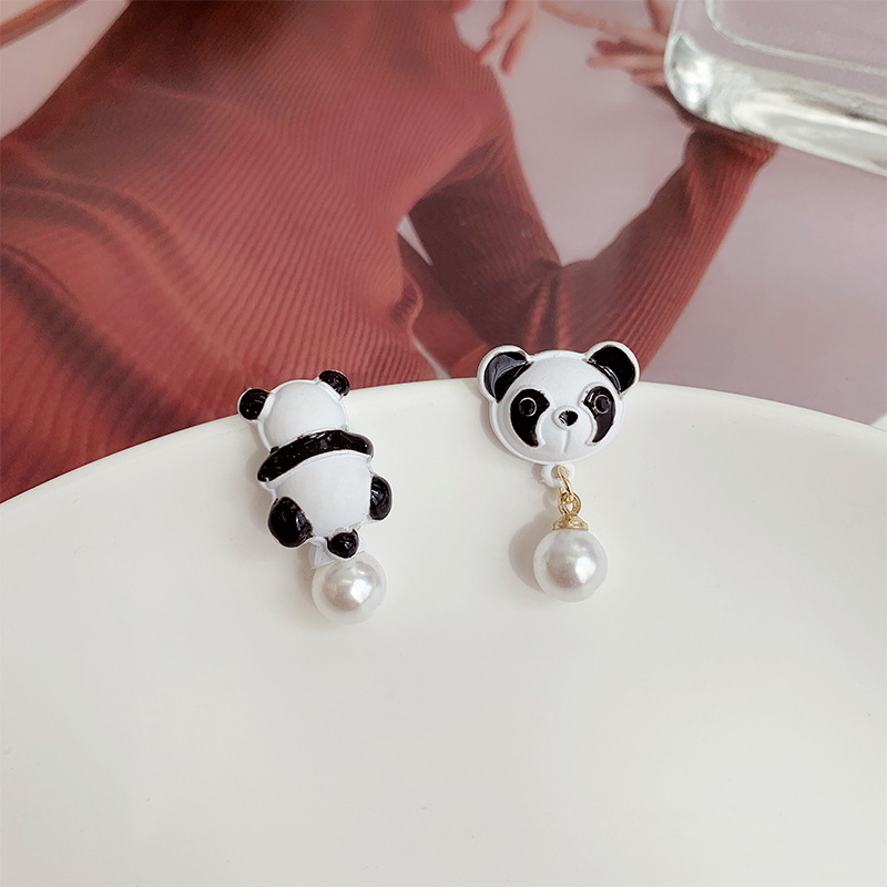 熊猫珍珠耳环