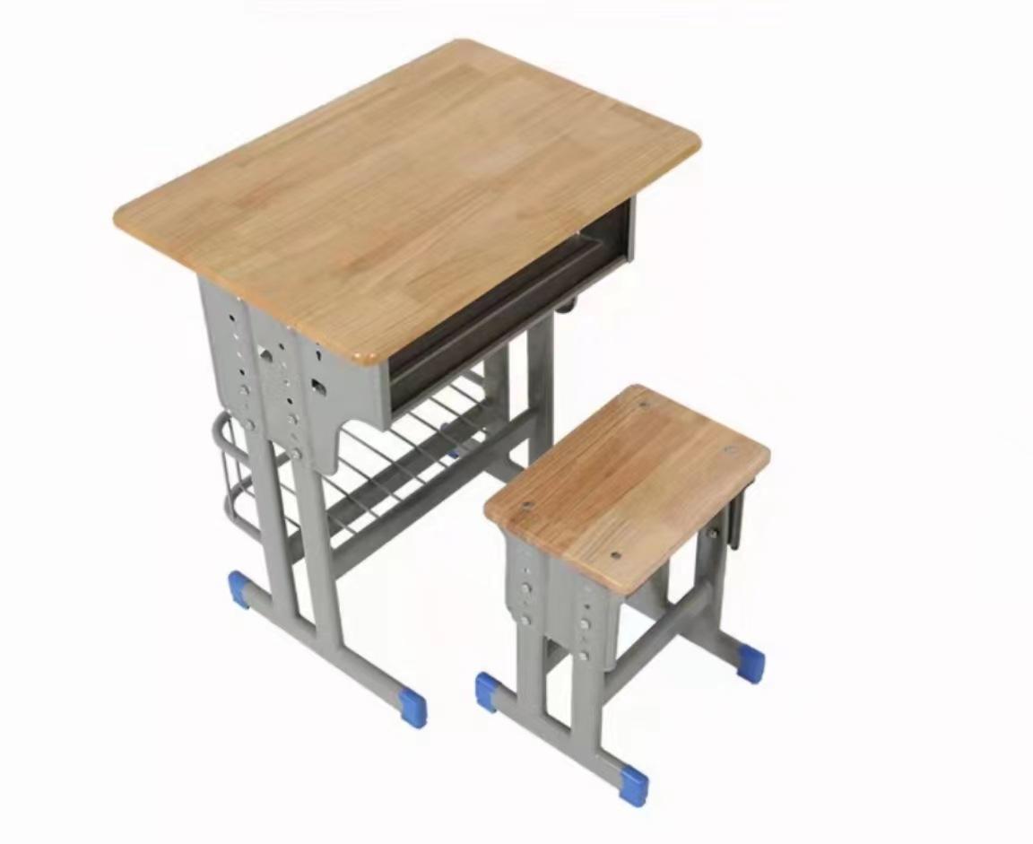 学校课桌椅带蓝学生书桌中小学生课桌凳辅导班培训补习班书桌套装