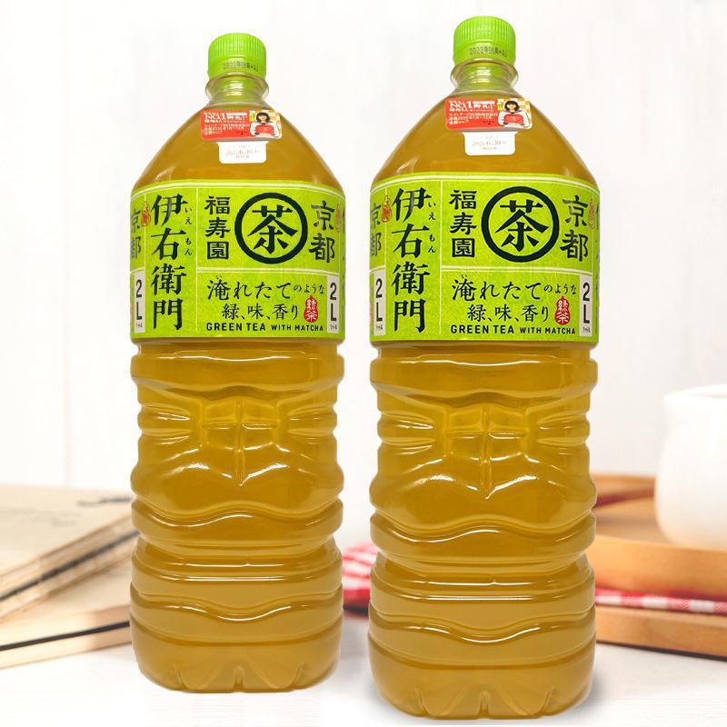 日本进口京都福寿园伊右卫门大瓶家庭装绿茶0脂无糖饮料2l