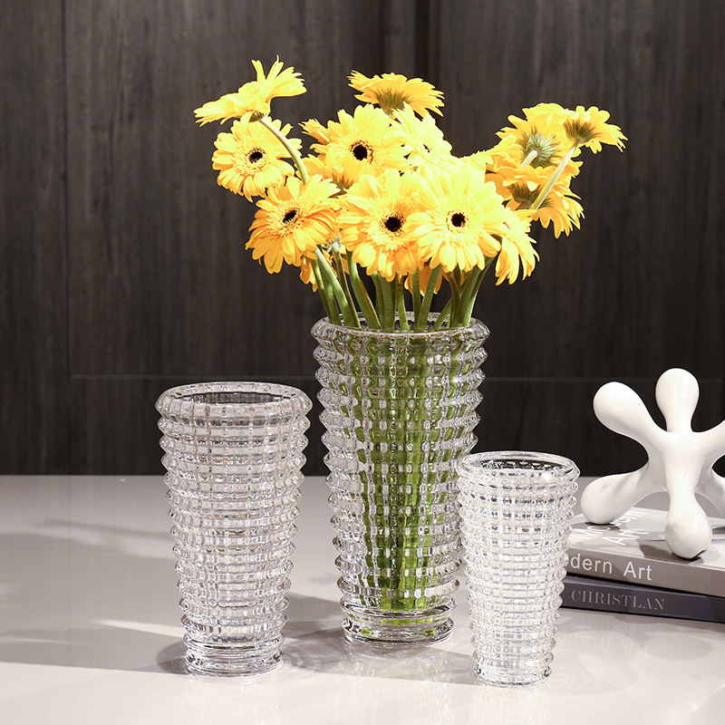 巴卡拉水晶花瓶摆件客厅插花玫瑰百合富贵竹鲜花装饰网红水养花器