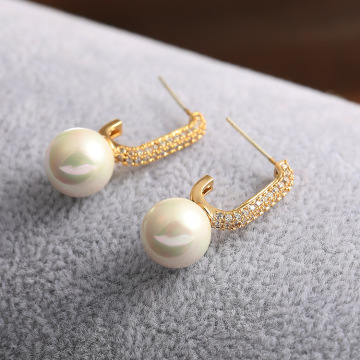 新款s925银针耳钉女 韩国东大门锆石耳环 时尚珍珠耳饰网红耳坠