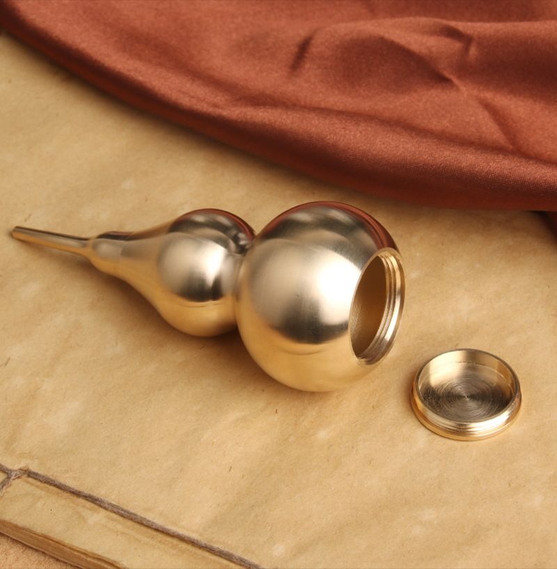 纯黄铜车件空心大号风水铜葫芦居家桌面摆件转运纳福摆饰铜器批发