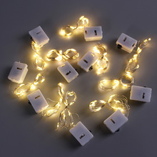 小白盒LED鲜花灯串十灯发光彩灯暖白灯发箍头箍蛋糕 发光头纱灯线