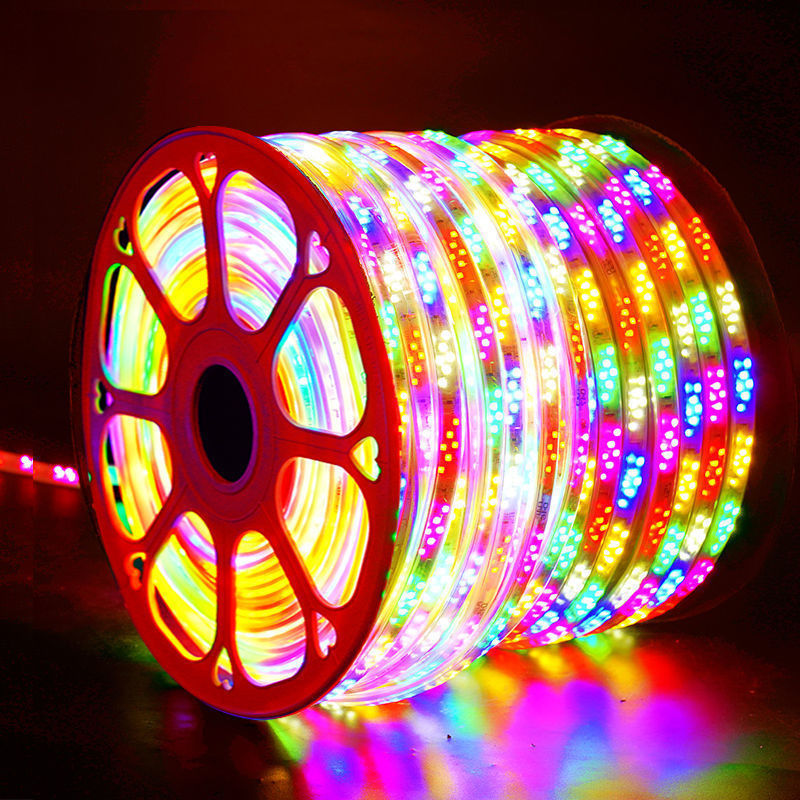 跑马灯led七彩变色户外彩灯防水防晒幻彩超亮灯带条led三色变色