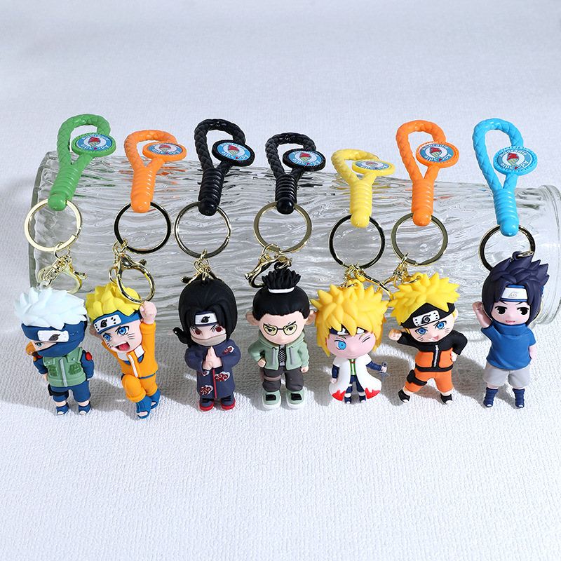 Cartoon Anime Naruto Keychain Pendant Silicone Doll Naruto Car Key Chain Crane Machine Small Gift