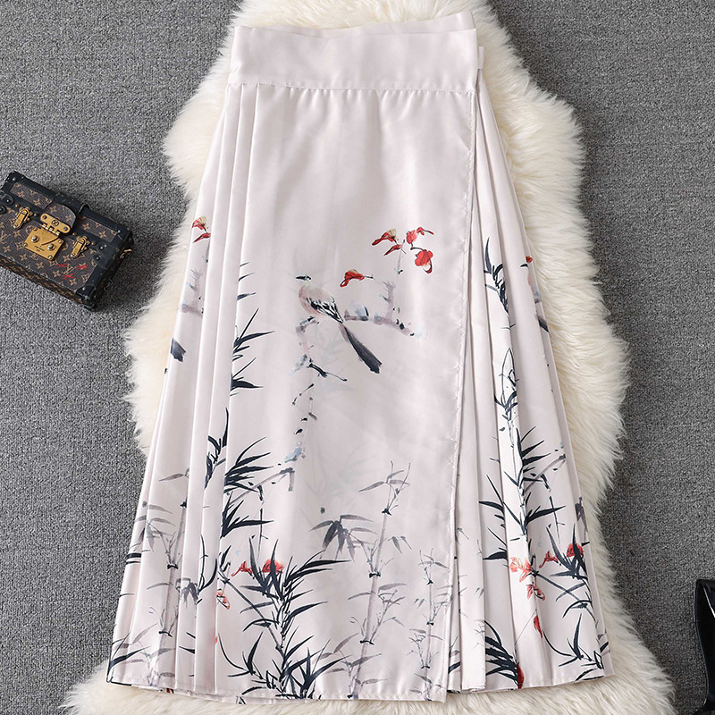 新中式马面裙2024改良汉服半身裙敦煌凤尾国风系优雅长裙63218