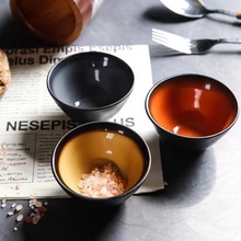 厂家直销色釉陶瓷 航空专用瓷 日式小碗 家用调料碟 小饭碗