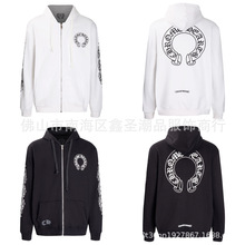 21SS正确版 Chrome Hearts 卷轴logo简约经典连帽卫衣 男女同款