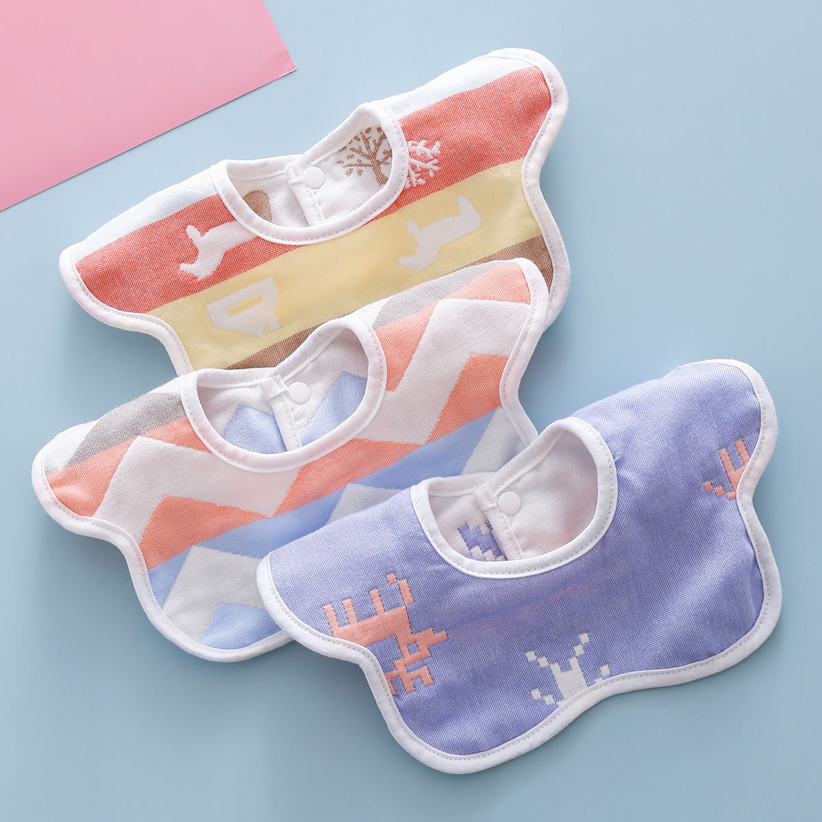 口水巾婴幼儿宝宝围兜母婴用品纯棉六层纱布360度围嘴婴儿口水巾