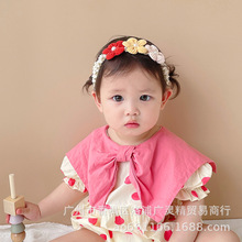 韩版新款婴儿发带护囟门不勒头弹力头带儿童可爱花朵发饰公主头花