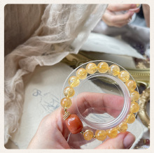 珠宝天然水晶手链黄水晶黄阿赛橙月光石手串原创设计饰品批发