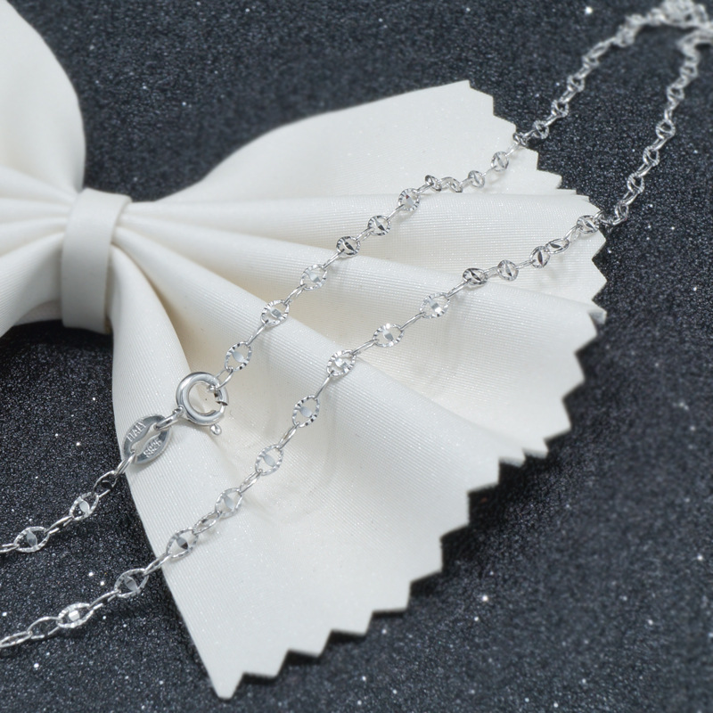 s925纯银意大利车花钻石链眼睛链条女小众高级感项链项坠配饰批发