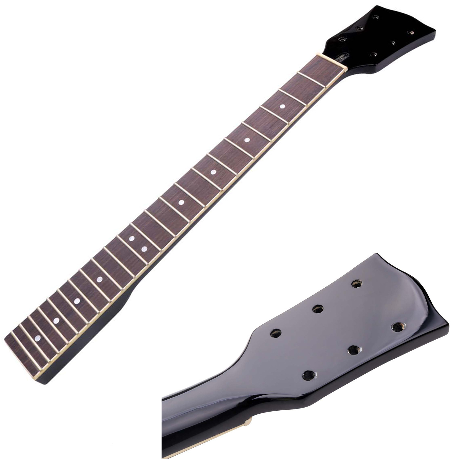 吉他琴颈lp电吉他琴颈柄头黑色玫瑰木琴头