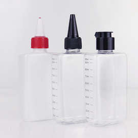厂家100mlpet尖嘴瓶100毫升方形免洗洗手液瓶尖嘴瓶烟油瓶