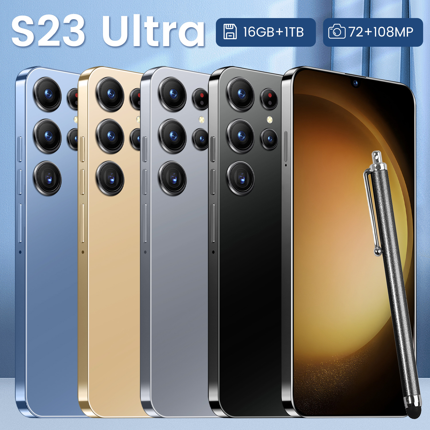 热销跨境手机S23Ultra 6.8寸大屏1+16GB安卓外贸现货低价智能手机