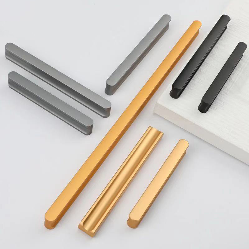 简约新款t型圆头衣柜拉手 橱柜鞋柜加长1米一字火车道圆头门把手