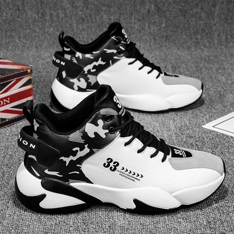 高帮男鞋秋季韩版百搭体育生球鞋运动跑步增高学生篮球老爹潮鞋子