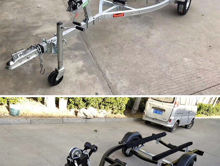 海上漂玻璃钢冲锋舟拖车 摩托艇拖车 橡皮艇拖车 冲锋舟快艇拖车