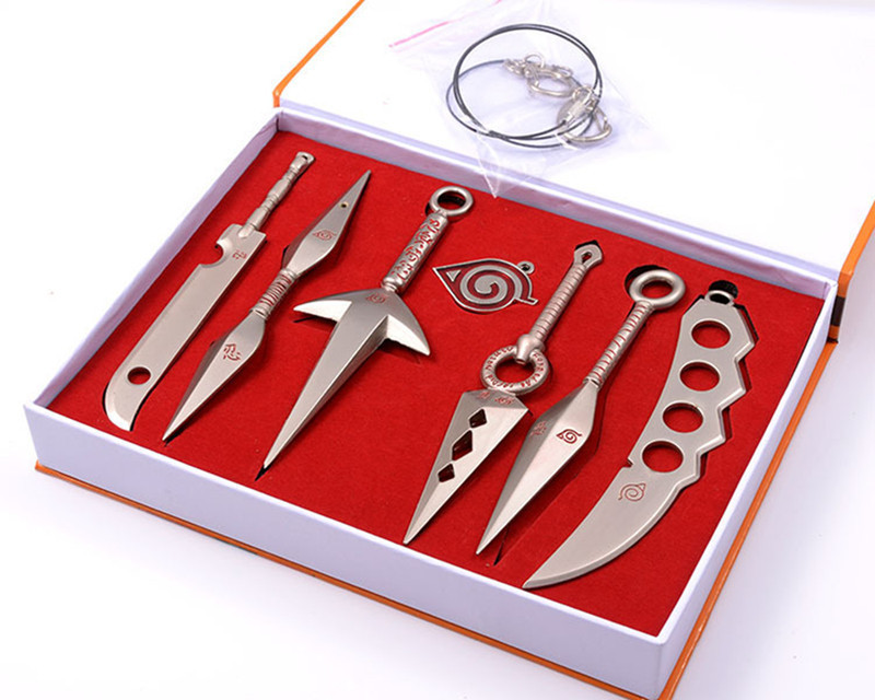 火影动漫阿斯玛四代目苦无手里剑武器珍藏武器模型套装7件套