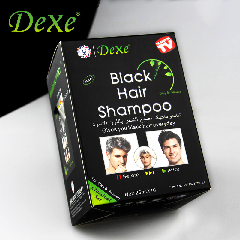 Dexe One Black Cross-Border English Hair Dye Plant Black Cover White Hair Foreign Trade Bubble Black Hair Dye Cream after Washing