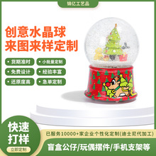 定制圣诞树雪人水晶球飘花水球桌面摆件创意家居装饰品树脂工艺品