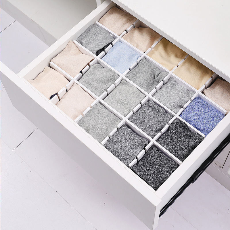 Factory Direct Sales Drawer Partition Plate Free Combination Household Retractable Drawer Storage Partition Underwear Separated Customization