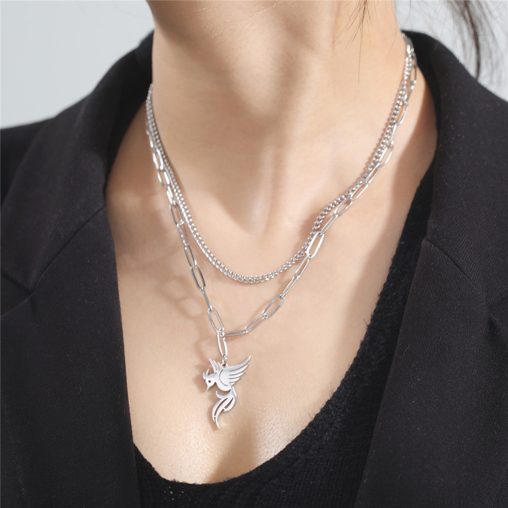 skyrim phoenix pendant necklace for women stainless steel go