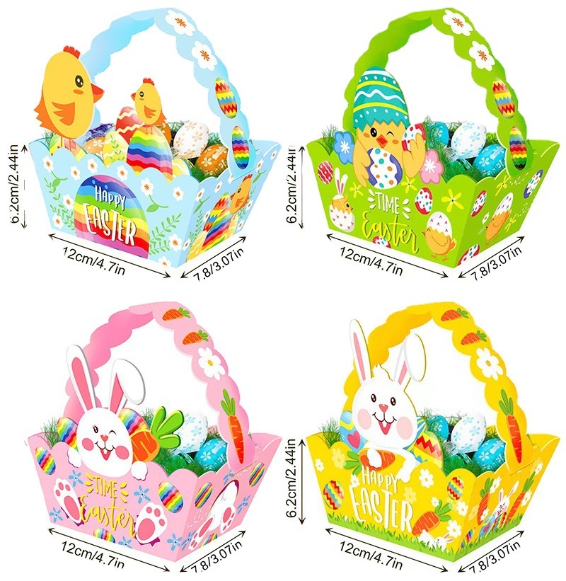 4-Piece Cartoon Cute Animal Gift Box Paper Basket Candy Chocolate Packaging Baking Utensils