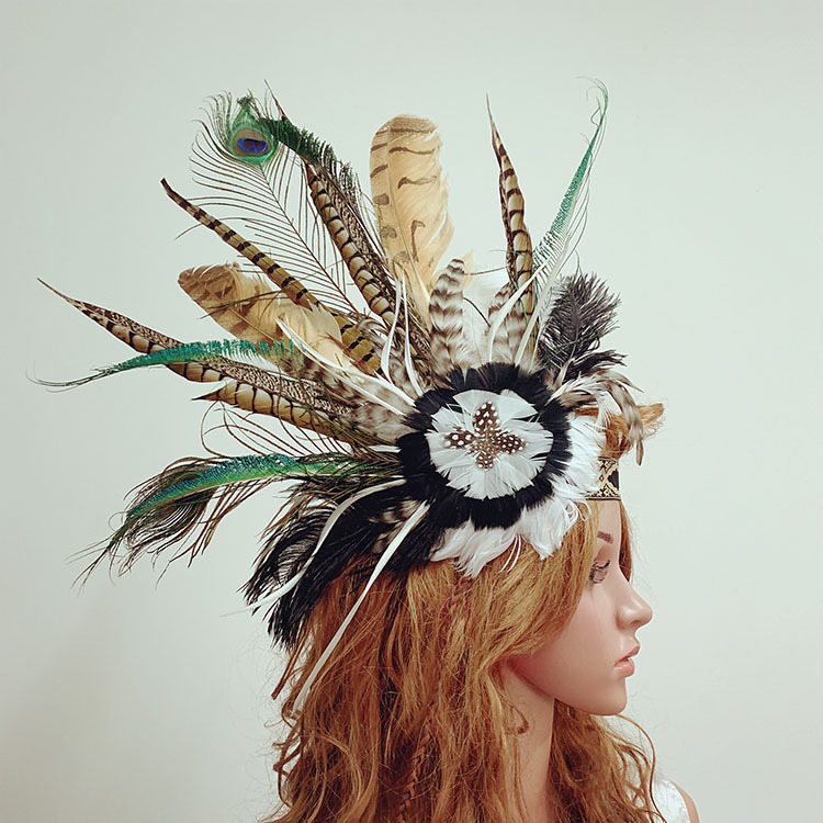 定制印第安帽子狂欢节头饰万圣节头戴舞台派对演出装饰道具