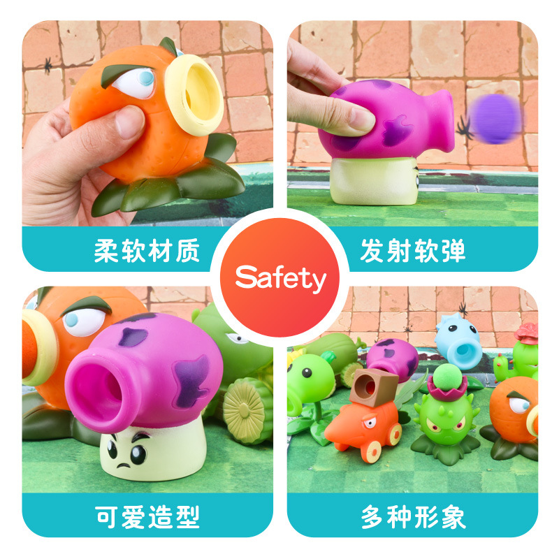Genuine Plants Vs Zombies Set Can Launch Vinyl Cartoon Anime Children's Doll Hand-Made Full Set of Toys