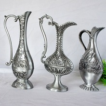 古铜色花瓶创意合金装饰工艺摆设品欧式中式复古创意花瓶花插摆件