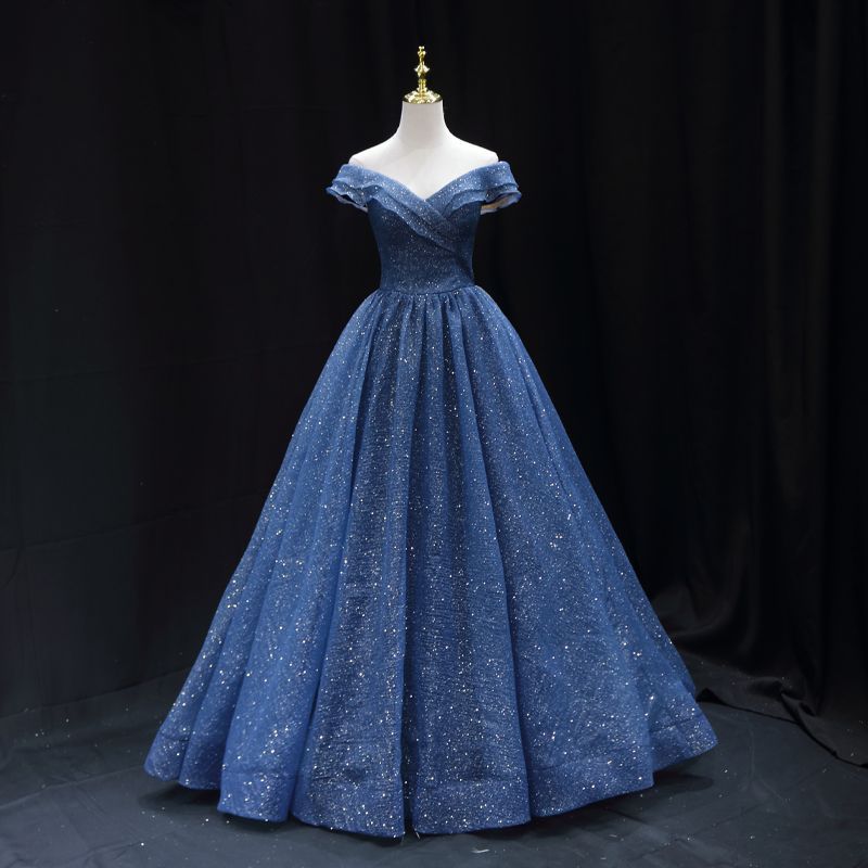 旗袍改良版晚礼服重工秀场红毯蓝色晚礼服晚会成人主持比赛学校