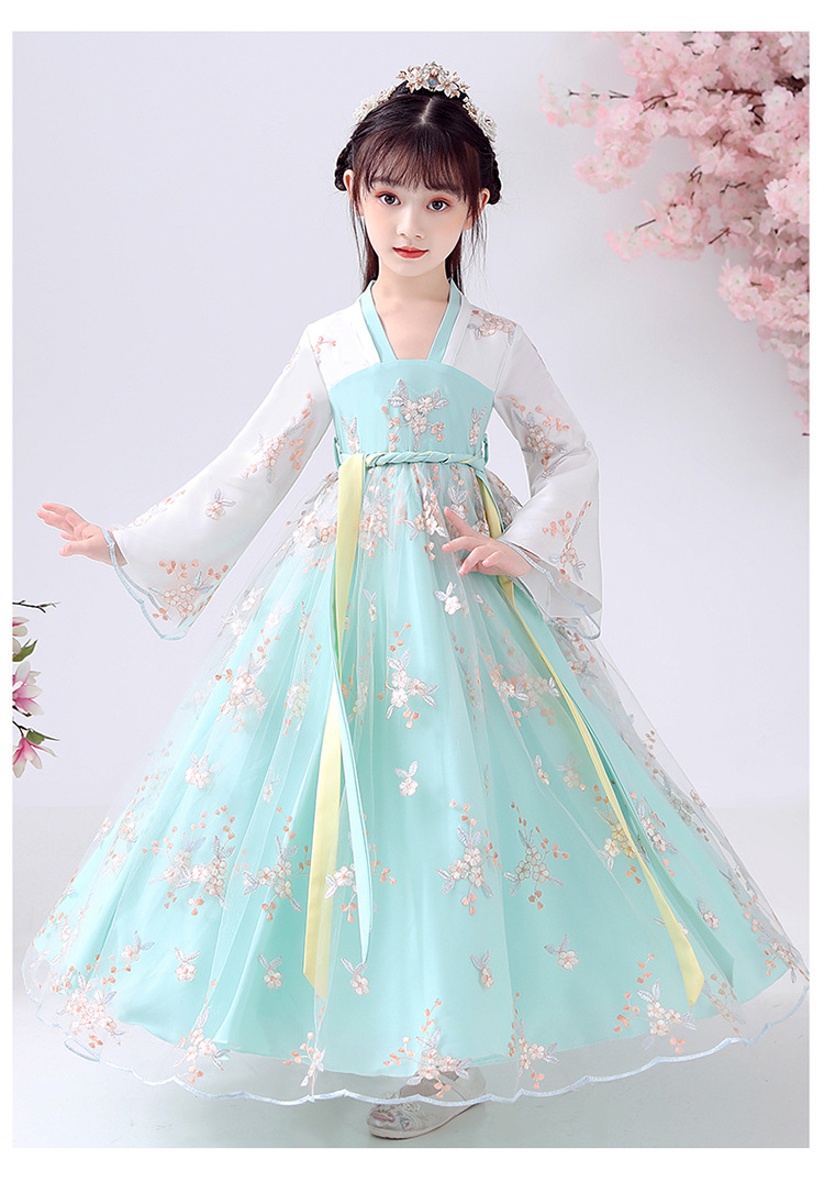 汉服女童超仙飘逸仙女古装襦裙古风裙子秋装长袖儿童中国风襦裙