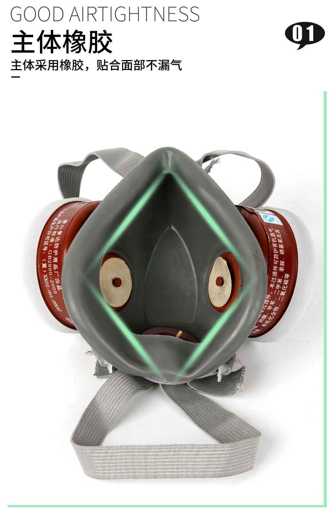 普达防毒面具防尘面罩电焊全脸全面罩防烟放毒呼吸囗罩跨境专供