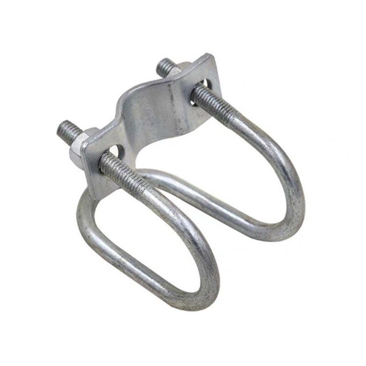 大棚管卡养殖场冷镀锌双u型丝十字卡扣达克罗卡扣钢管固定卡双u卡