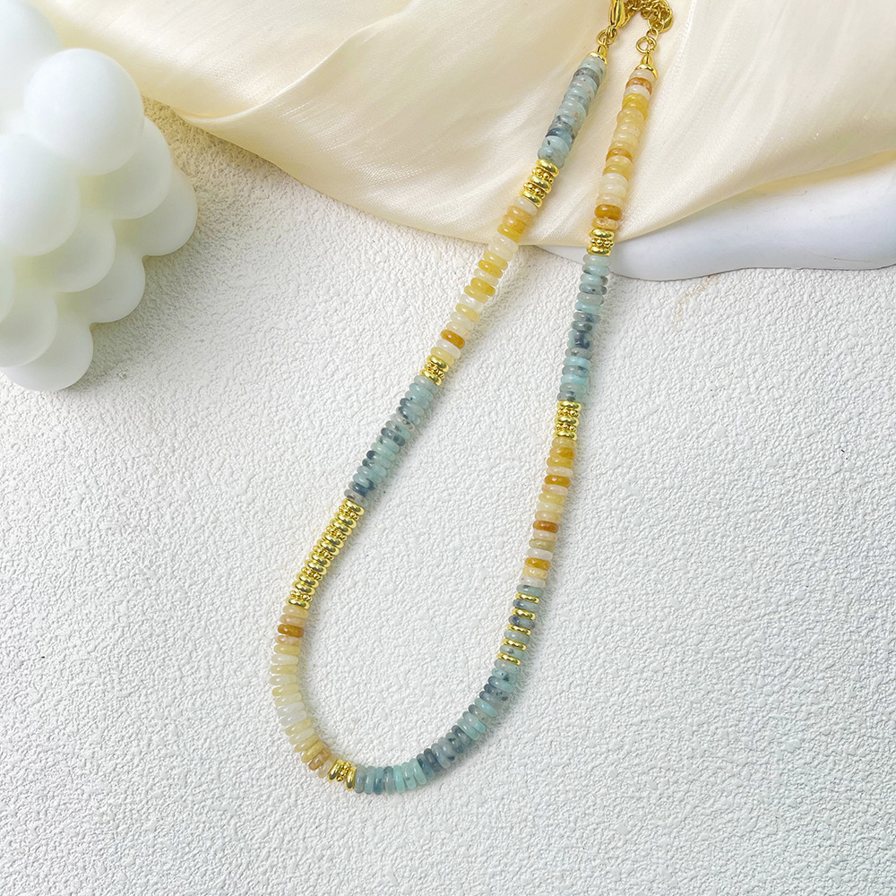 时尚热卖欧美风天然石混搭串珠项链轻奢小众锁骨链毛衣链-阿里巴巴