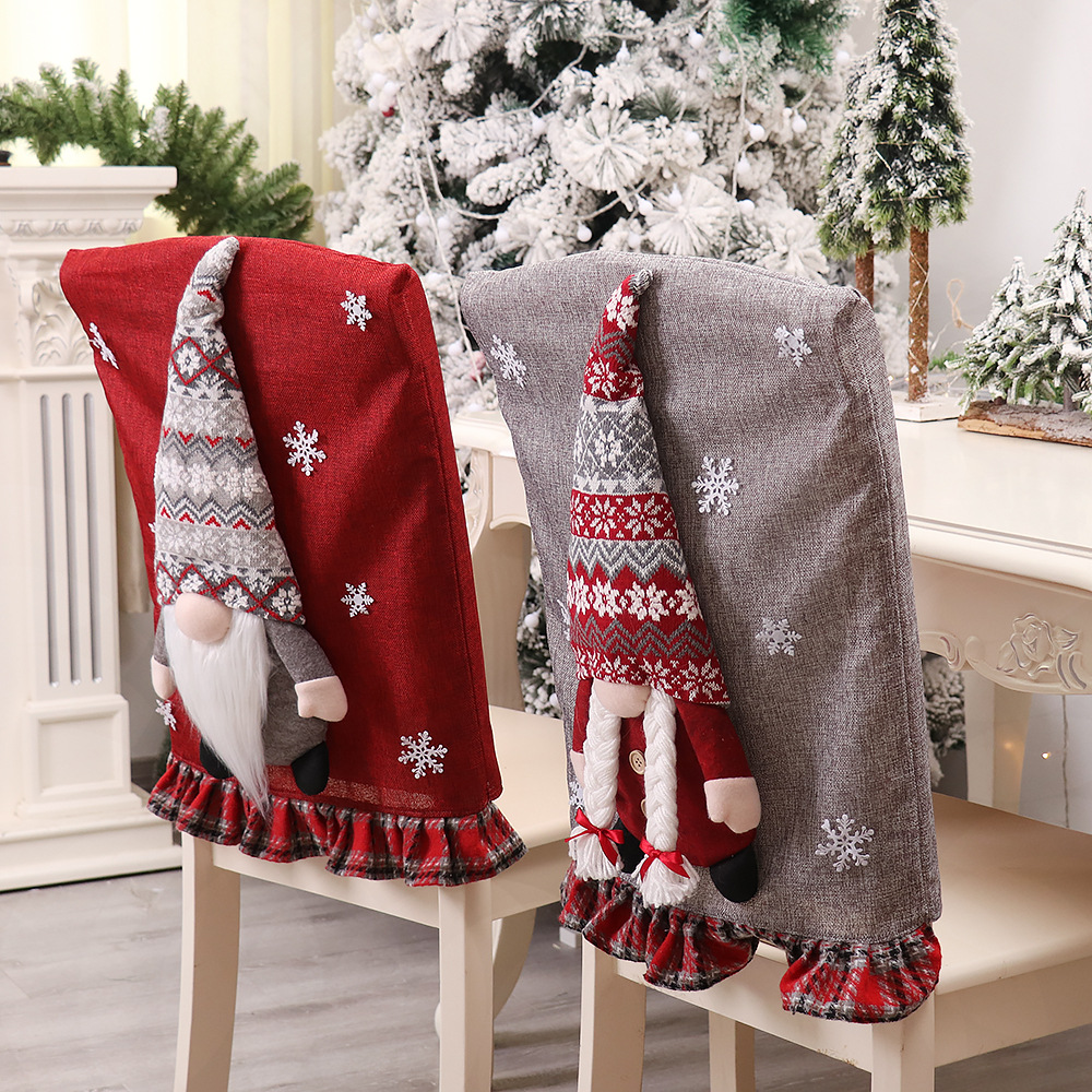 Mingguan New Christmas Scene Setting Props Cartoon Three-Dimensional Couple Faceless Doll Chair Cover Doll Seat Cover
