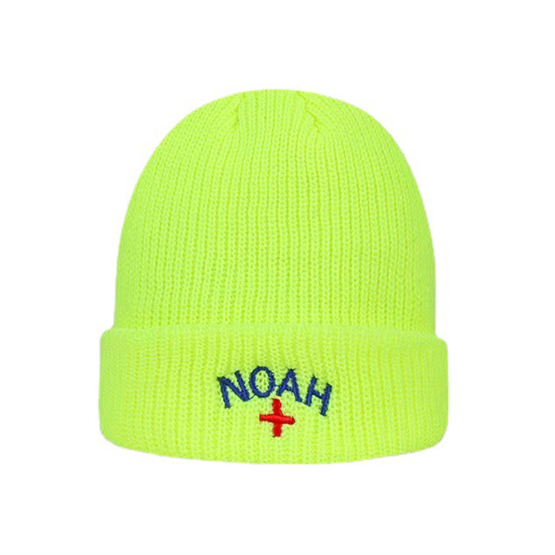 Cross-Border Cross Letter Embroidery Knitted Hat European and American Fashion Brand Men's and Women's Wool Hats Fashion Sleeve Cap Warm Hat