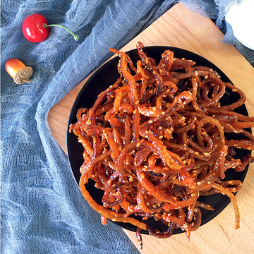 北海特产香辣蜜汁芝麻鳗鱼丝500g 海鲜味即食办公室散装零食