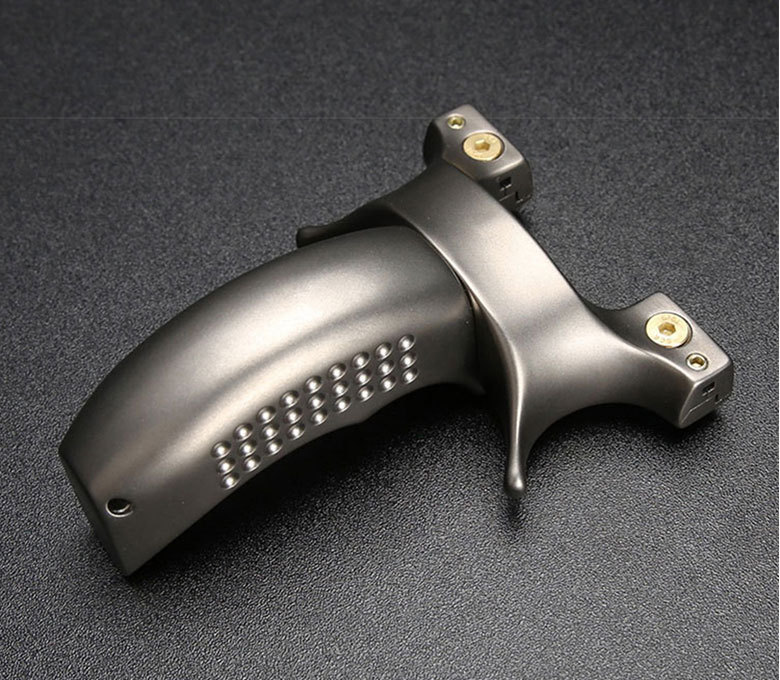 新款高端全钛合金扁皮弹弓架免绑快压夹片精准天蓬元帅正品大威力