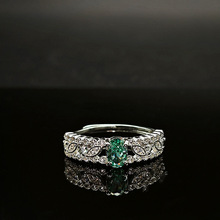 S925欧美热款奢华精工冰花切面高碳钻戒指女个性超闪满钻镶嵌戒指