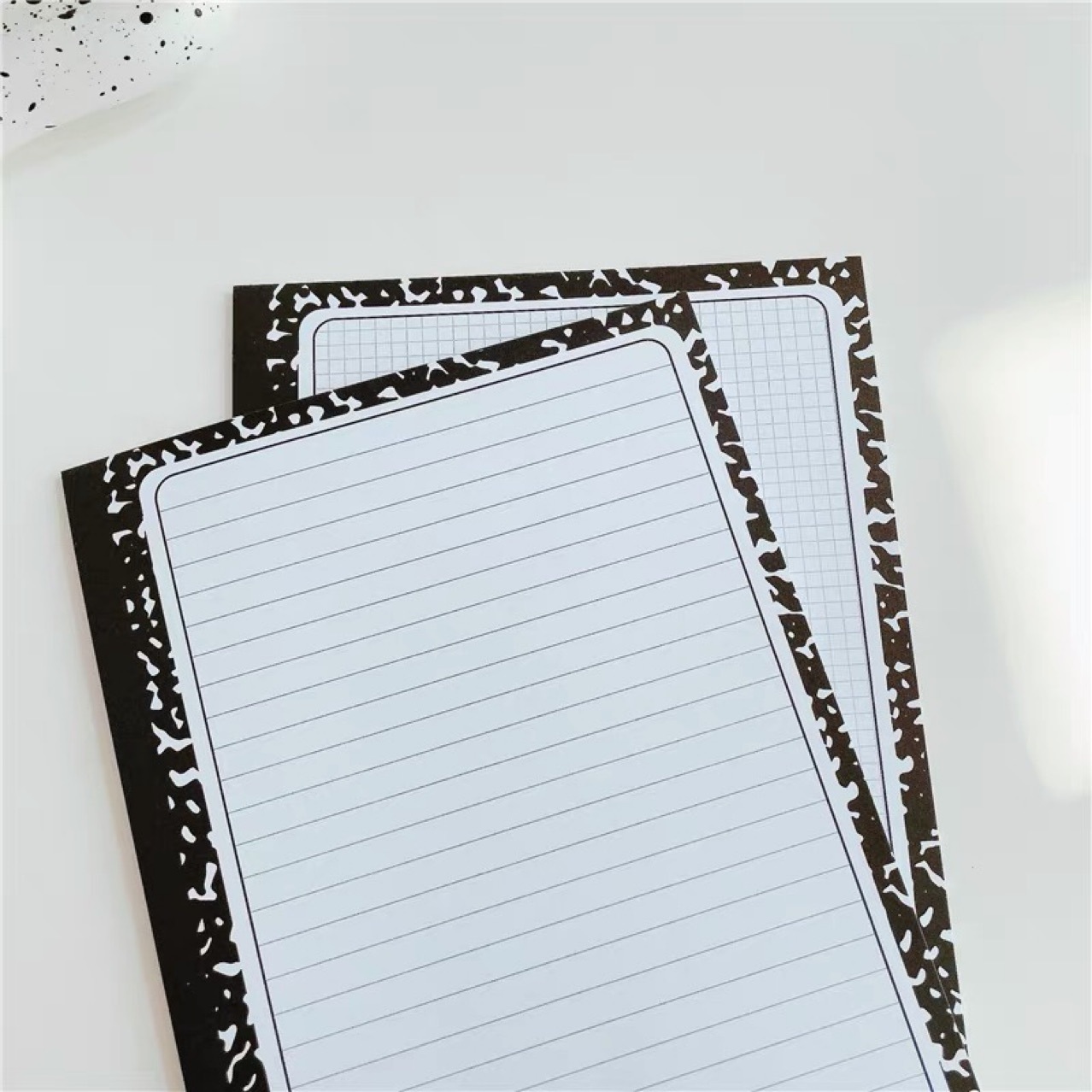 韩国黑白简约风奶牛纹学生b5便签本可撕拍纸本学习纸单线笔记本