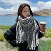 Small fragrant wind Retro houndstooth scarf Autumn and winter student have more cash than can be accounted for lattice Shawl go out keep warm Windbreak Collar