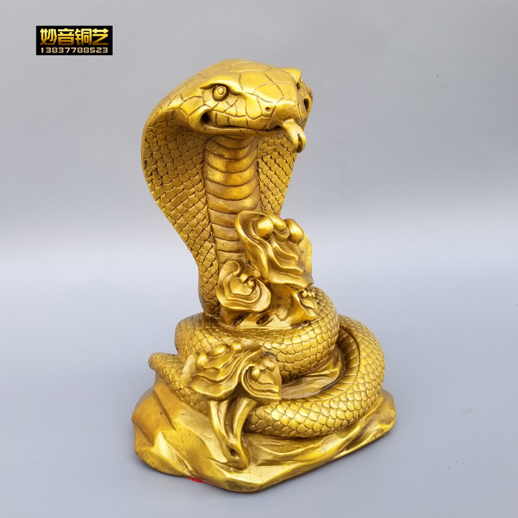 铜蛇生肖蛇铜钱如意蛇元宝眼镜五头蛇风水办公室定桌面做铜器摆件